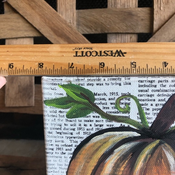 Hand painted pumpkin on thick canvas 8 x 8 (446-23) - Picture 7 of 7